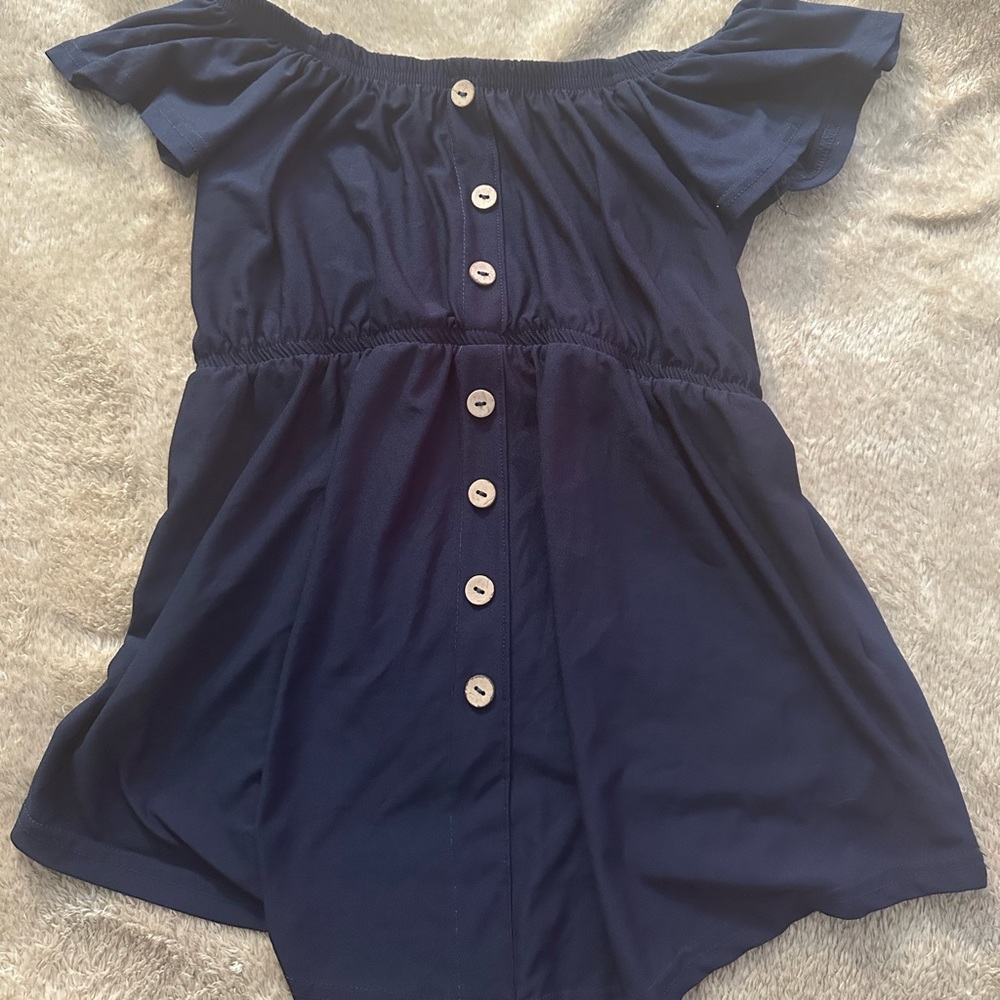 Off Shoulder navy Blue maternity shirt